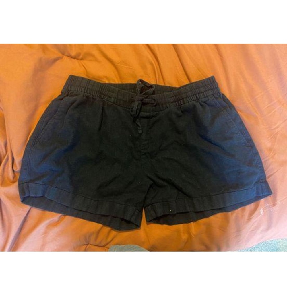 Old Navy Black Linen High Waisted Shorts